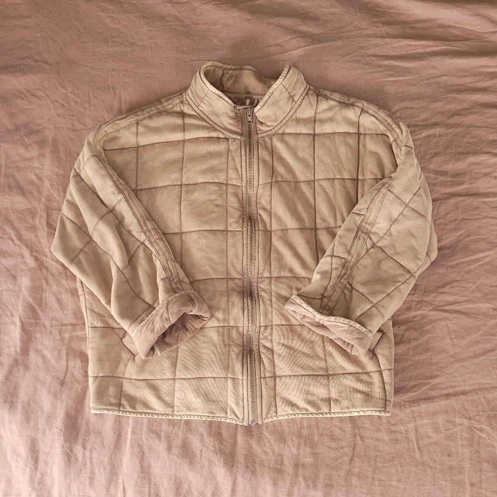 Free People Tan Quilted Dolman Jacket